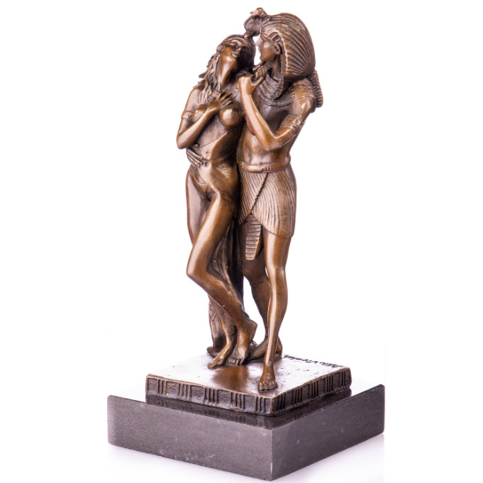 Bronze Figur Götter Pharao mit Frau 26cm - Bronze Figur Götter "Pharao mit Frau" 26cm