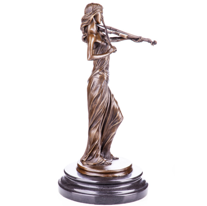 Bronze Figur Geigerin 34cm2 Bronze Figur Geigerin 34cm2