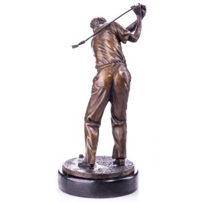 Bronze Figur Golfspieler beim Abschlag 32cm2