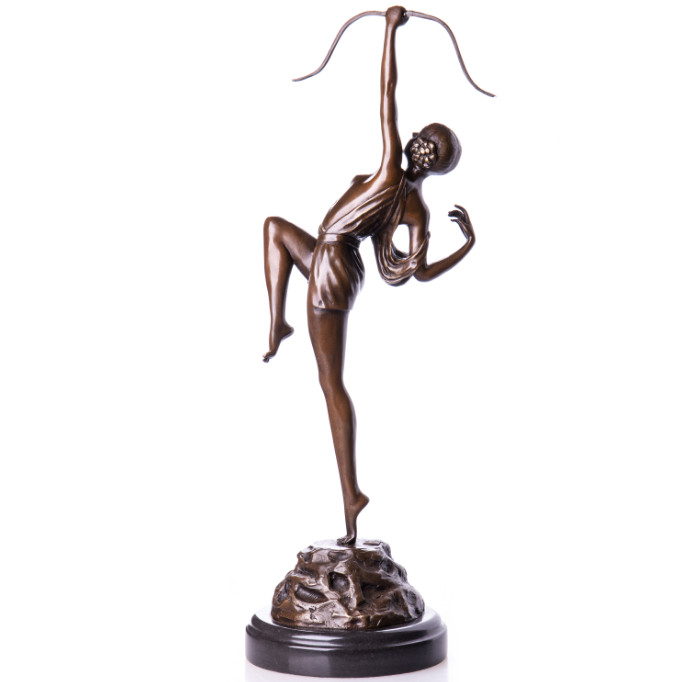 Bronze Figur Götter Art Deco Diana mit Bogen 52cm2 Bronze Figur Götter Art Deco Diana mit Bogen 52cm2