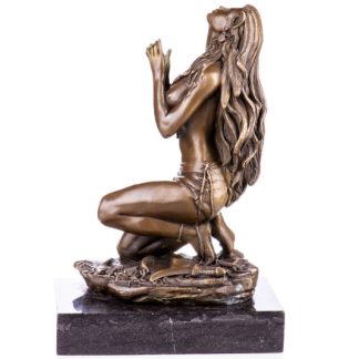 Bronze Figur Indianerin 25cm Bronze Figur Western "Indianerin" 25cm