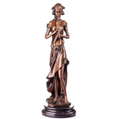 Bronze Figur Jugendstil - Frau mit Flöte 52cm