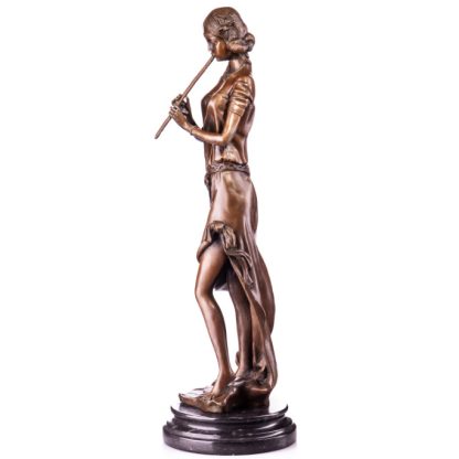 Bronze Figur Jugendstil - Frau mit Flöte 52cm2