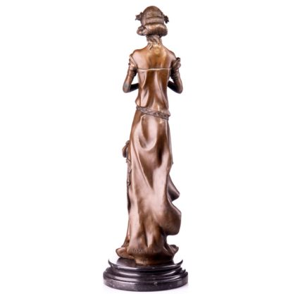 Bronze Figur Jugendstil - "Frau mit Flöte" 52cm – Bild 4