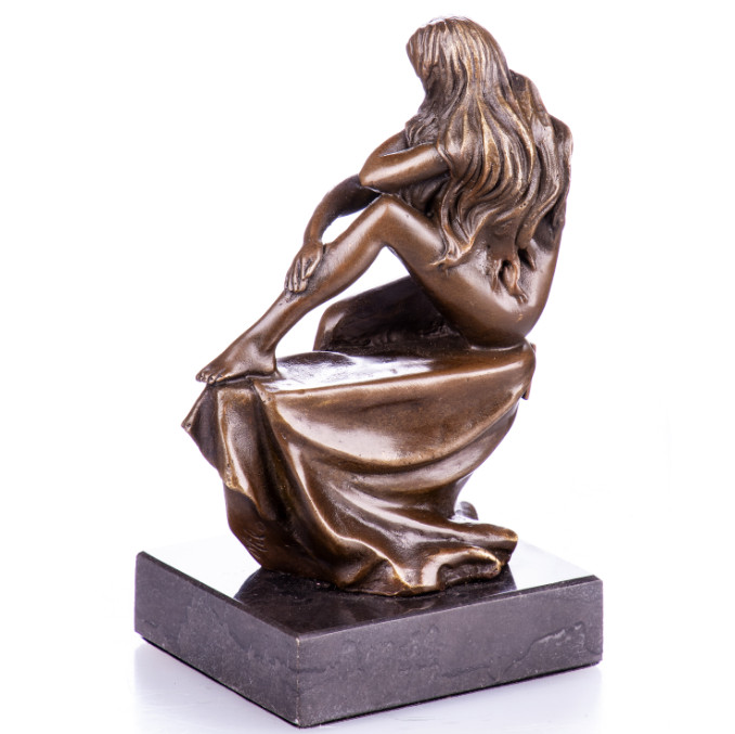 Bronze Figur Lady . aufgestützt 14cm2 Bronze Figur Lady . aufgestützt 14cm2