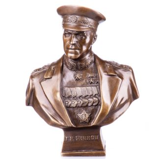 Bronze Figur Militär - "Marschall Georgi Konstantinowitsch Schukow" Büste 21cm
