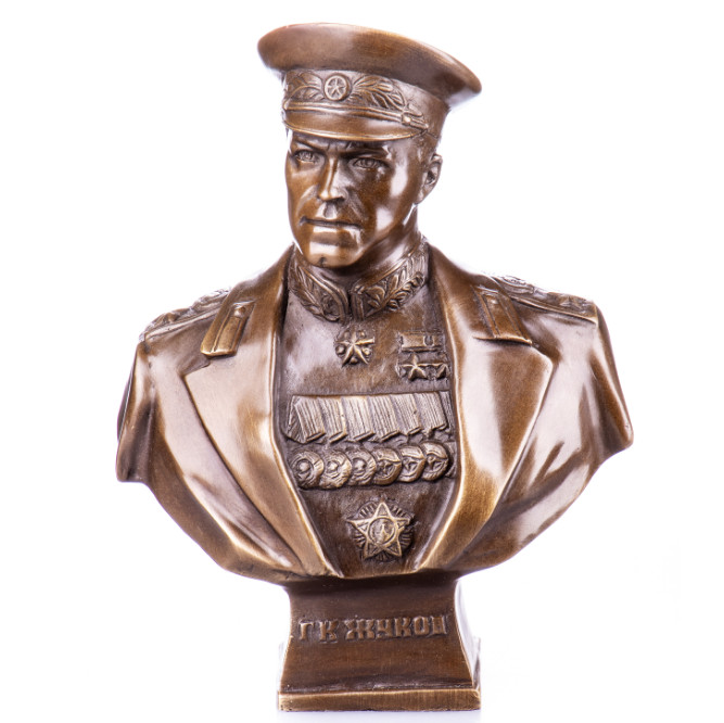 Bronze Figur Militär - Marschall Georgi Konstantinowitsch Schukow Büste 21cm Bronze Figur Militär - "Marschall Georgi Konstantinowitsch Schukow" Büste 21cm