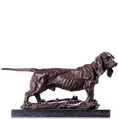 Bronze Figur Tier "Hund - Jagdhund Dackel" 25x45cm