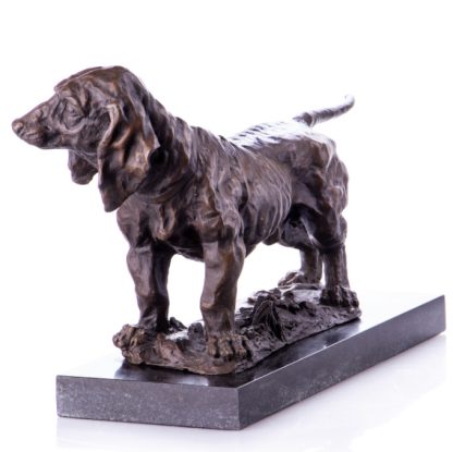 Bronze Figur Tier Hund - Jagdhund Dackel 25x45cm2