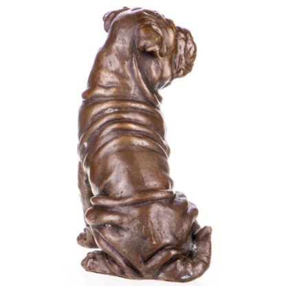 Bronze Figur Tier Hund sitzend 15cm2