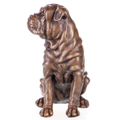 Bronze Figur Tier "Hund sitzend" 15cm – Bild 3