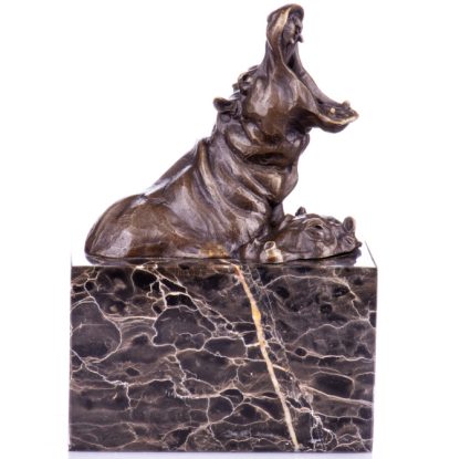 Bronze Figur Tier - Nilpferde 19cm