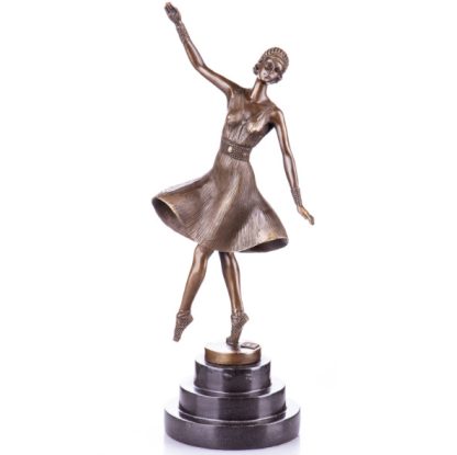 Bronze Figur "Tänzerin - Russische Ballerina" nach D.H.Chiparus 35cm