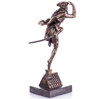 Bronzefigur Adel - "Baron Münchhausen auf Kanonenkugel" 24cm – Bild 3