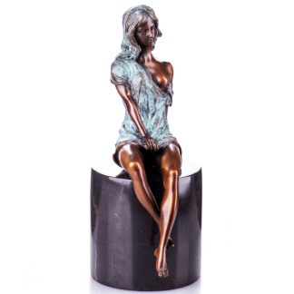 Farbige Bronze Figur Weiblicher Akt 27cm
