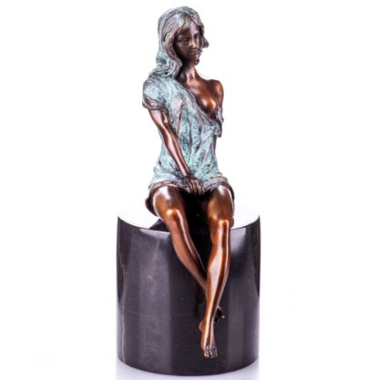 Farbige Bronze Figur Weiblicher Akt 27cm