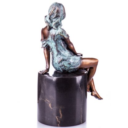 Farbige Bronze Figur "Weiblicher Akt" 27cm – Bild 3