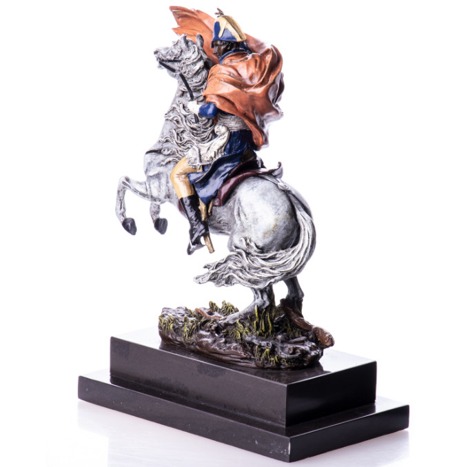 Farbige Bronzefigur Militär Napoleon mit Pferd 31cm3 Farbige Bronze Figur Militär "Napoleon mit Pferd" 31cm – Bild 3