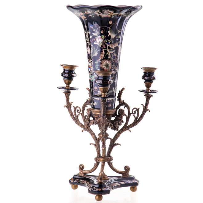 Kerzenleuchter Tafelaufsatz vierarmig mit Vase 5 50x31x31cm - Kerzenleuchter Tafelaufsatz vierarmig mit Vase (5) 50x31x31cm