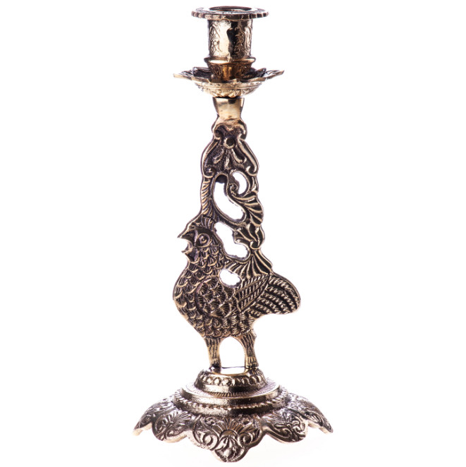 Kerzenständer Messing Hahn 25x11x11cm Kerzenständer Messing Hahn 25x11x11cm