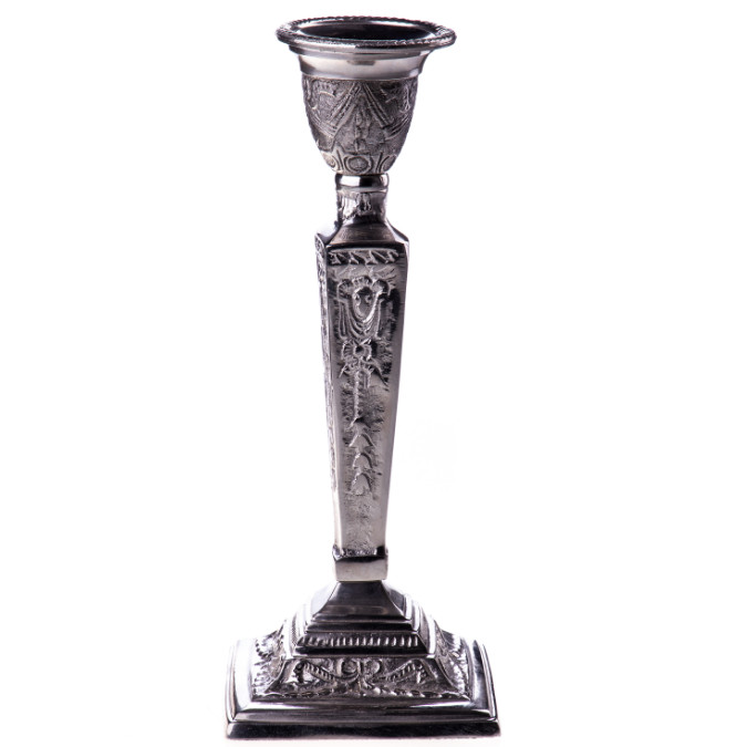 Kerzenständer Messing vernickelt 21x9x9cm Kerzenständer Messing vernickelt 21x9x9cm