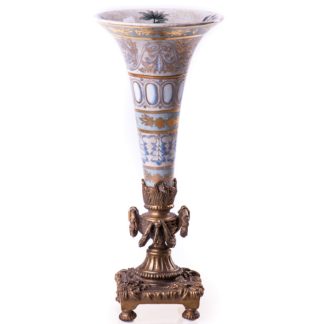 Kerzenständer Vase Ornamente blau gold 28x12x12cm