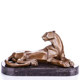 Moderne Bronze Figur Panther 16x30x14cm