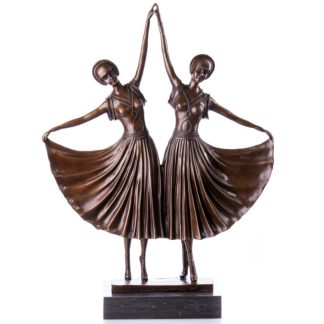 Bronze Figur "Art Deco Tänzerinnen" nach Chiparus 57cm