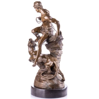 Bronze Figur Helden - "Kampf gegen Tiger" 58cm – Bild 3
