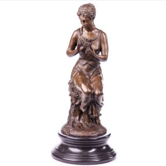 Bronze Figur Jugendstil - Frau mit Blume 63cm