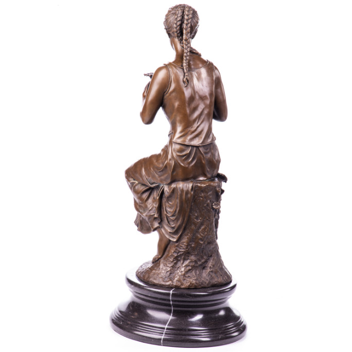 Bronze Figur Jugendstil - Frau mit Blume 63cm3 Bronze Figur "Jugendstil - Frau mit Blume" 63cm – Bild 3