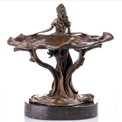 Bronze Figur "Jugendstil - Frau mit Seerosen" 26cm – Bild 3