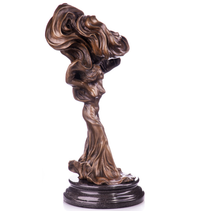 Bronze Figur Jugendstil - Frau wallendem Kleid 38cm3 Bronze Figur "Jugendstil - Frau mit wallendem Kleid" 38cm – Bild 3