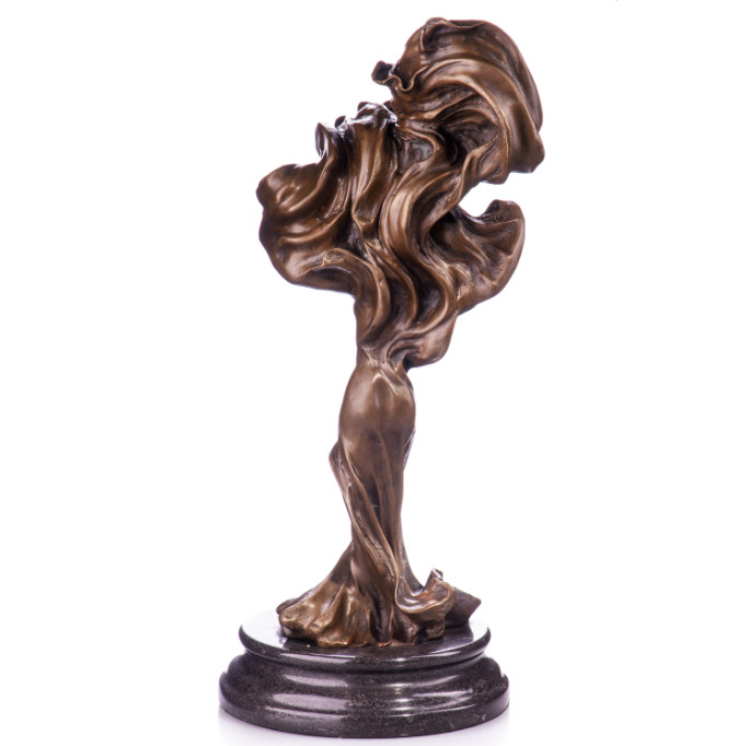 Bronze Figur Jugendstil - Frau wallendem Kleid 38cm4 Bronze Figur "Jugendstil - Frau mit wallendem Kleid" 38cm – Bild 4