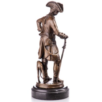 Bronze Figur Kaiser Friedrich Der Alte Fritz mit Jagdhund 30cm2