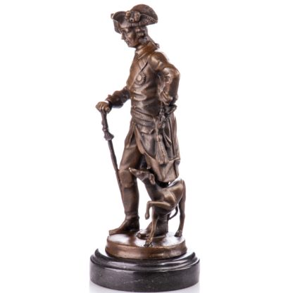 Bronze Figur Kaiser Friedrich "Der Alte Fritz mit Jagdhund" 30cm – Bild 3