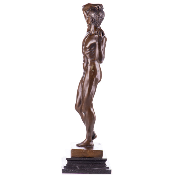 Bronze Figur - Männlicher Akt - Das Eherne Zeitalter nach Rodin 45cm3 Bronze Figur - Männlicher Akt - "Das Eherne Zeitalter" nach Rodin 45cm – Bild 3