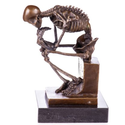 Bronze Figur - Skelett - der Denker 22cm