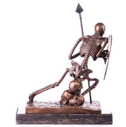 Bronze Figur Skelett mit Speer und Schild 34cm4 416x417 - Bronzefigur - "Skelett mit Speer und Schild" 34cm