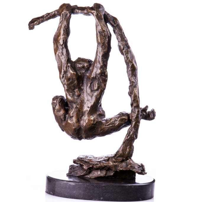 Bronze Figur Tier - Affe an Ast 47cm2 Bronze Figur Tier - Affe an Ast 47cm2