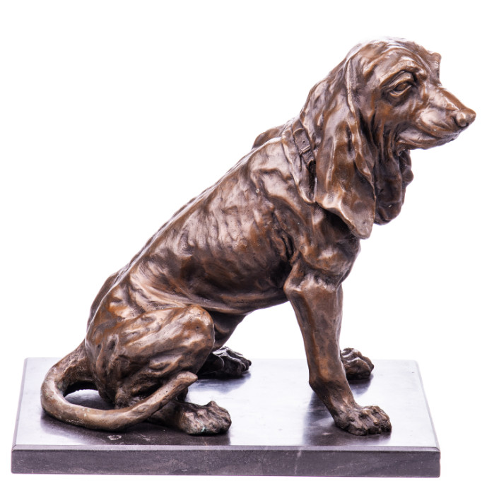Bronze Figur Tier - Hund sitzend 37x37cm Bronze Figur Tier - "Hund sitzend" 37x37cm