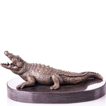 Bronze Figur Tier "Krokodil" 13x28cm