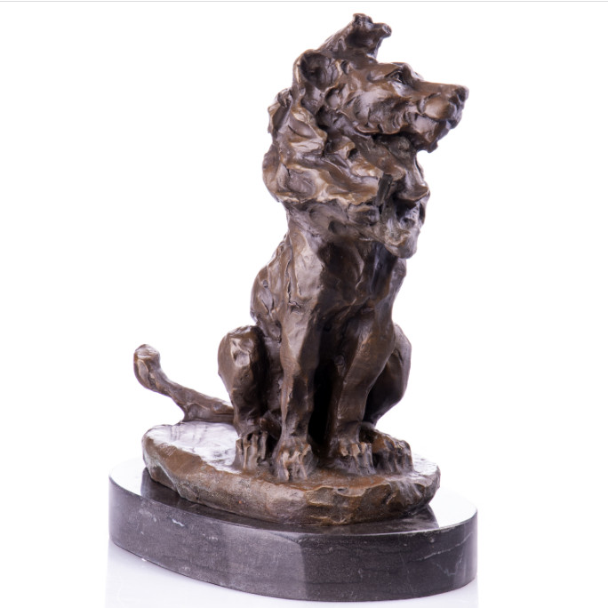 Bronze Figur Tier - Löwe sitzend 38cm2 Bronze Figur Tier - Löwe sitzend 38cm2