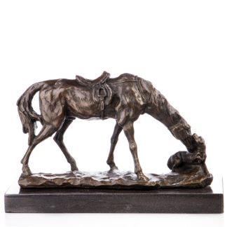 Bronze Figur Tier Pferd mit Hund 23x34cm 324x324 - Bronze Figur Tier - "Pferd mit Hund" 23x34cm