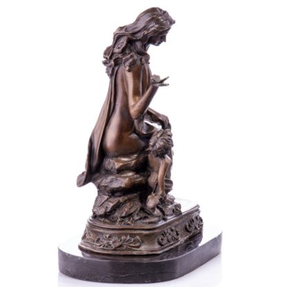 Bronze Figur - Weiblicher Akt mit Engel 35cm2