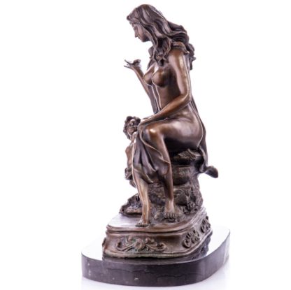Bronze Figur - "Weiblicher Akt mit Engel" 35cm – Bild 3