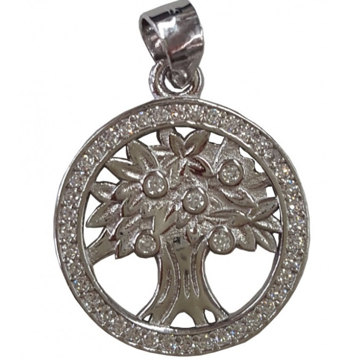 Anhänger Lebensbaum mit Zirkonia aus 925-Silber