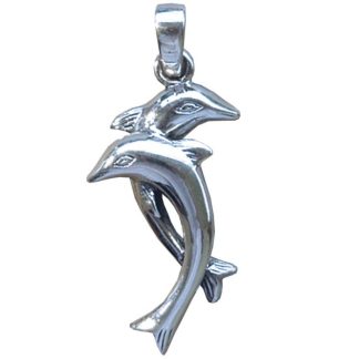 Anhänger Delphine springend aus 925-Silber