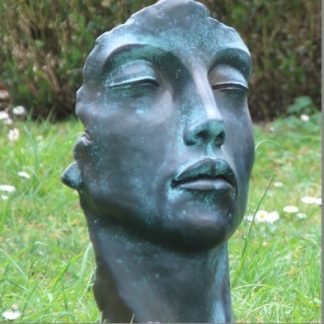 Gesicht Frau Steinguss Bronze Effekt klein