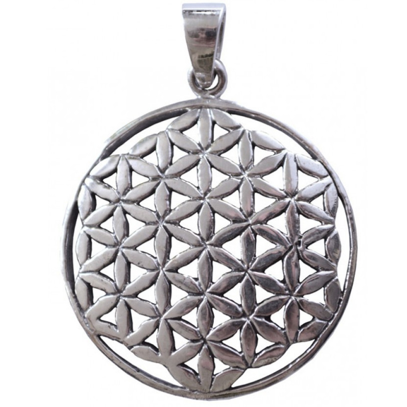 Anhänger Blume des Lebens mittel aus 925 Silber